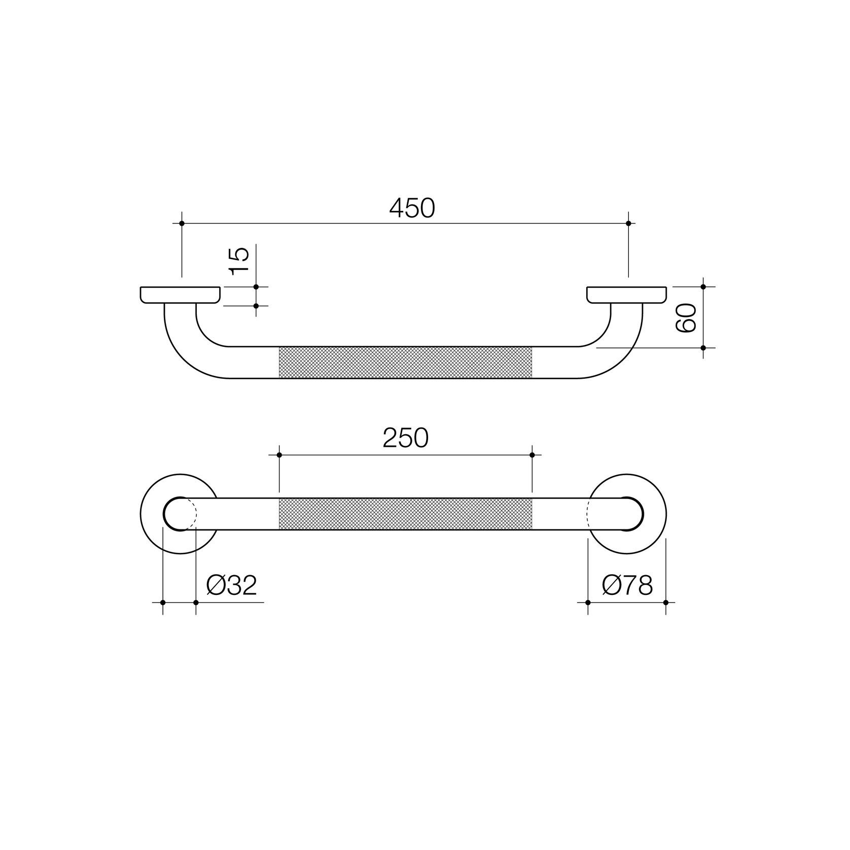 Home Collection Straight Knurled Grab Rail gallery detail image