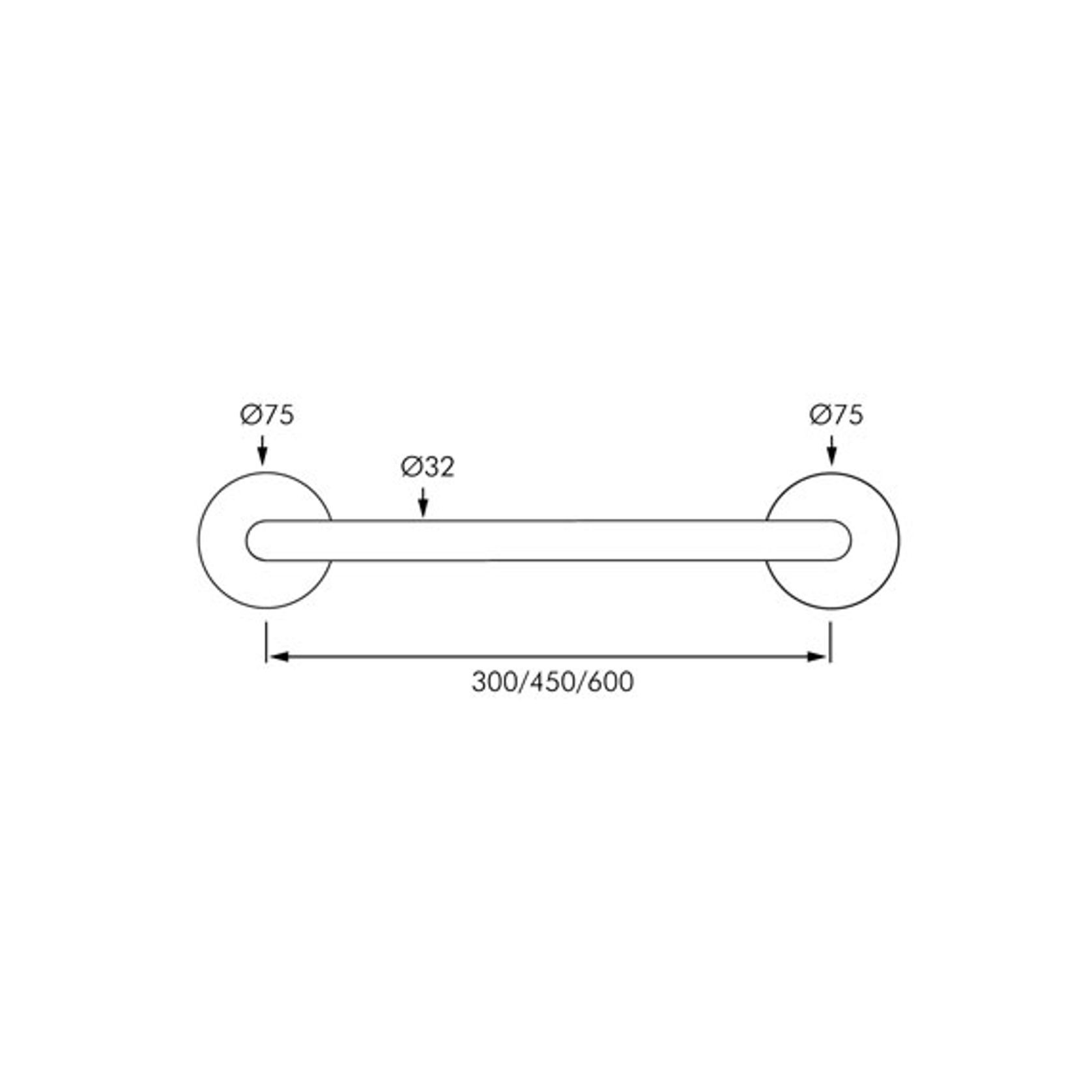 CleanSeal Straight Grab Rail - 600mm gallery detail image