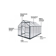 Greenhouse 6mm Twin Wall 2230 x 3660 x 2150mm gallery detail image