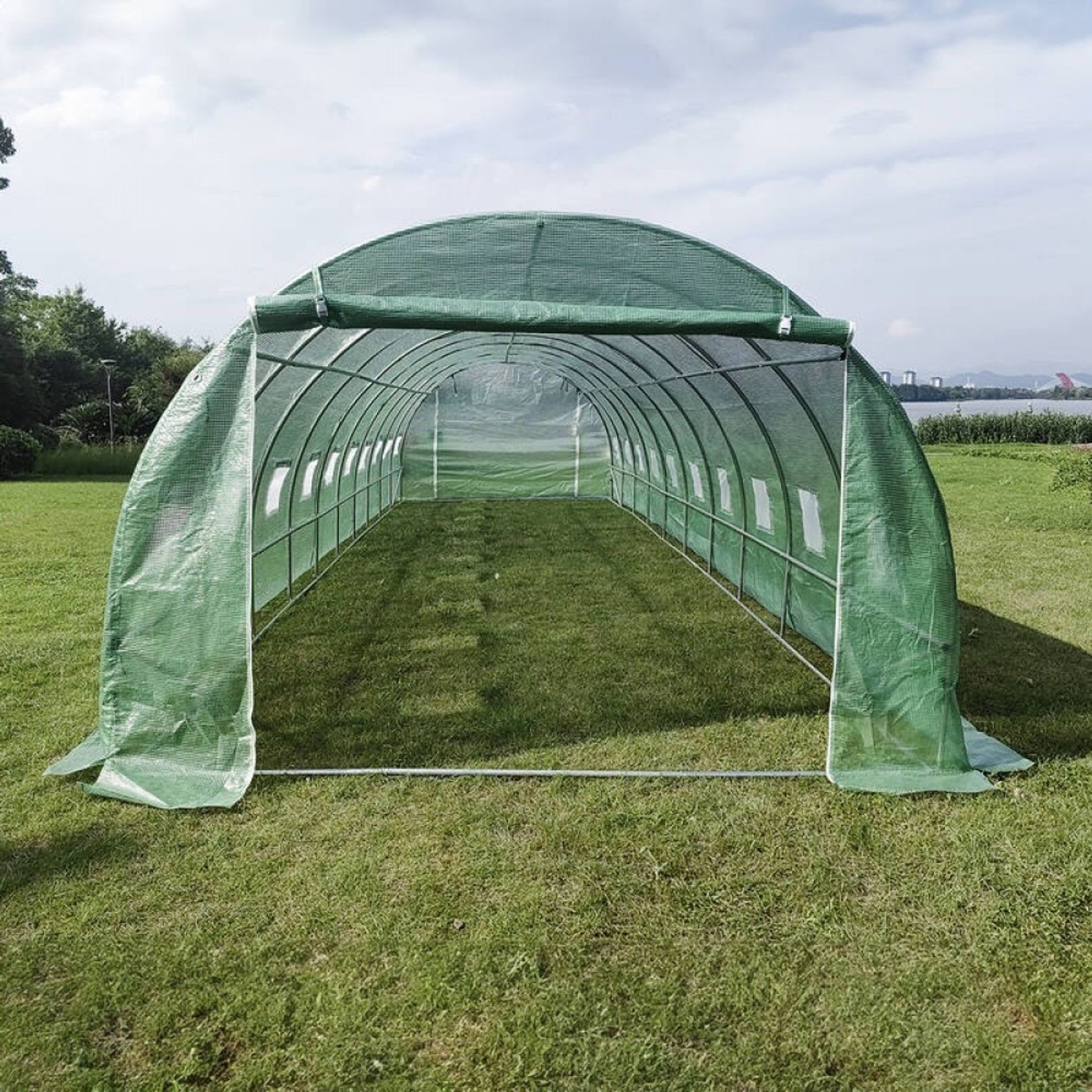 Strong Tunnel Greenhouse Galvanised Frame | 10m gallery detail image