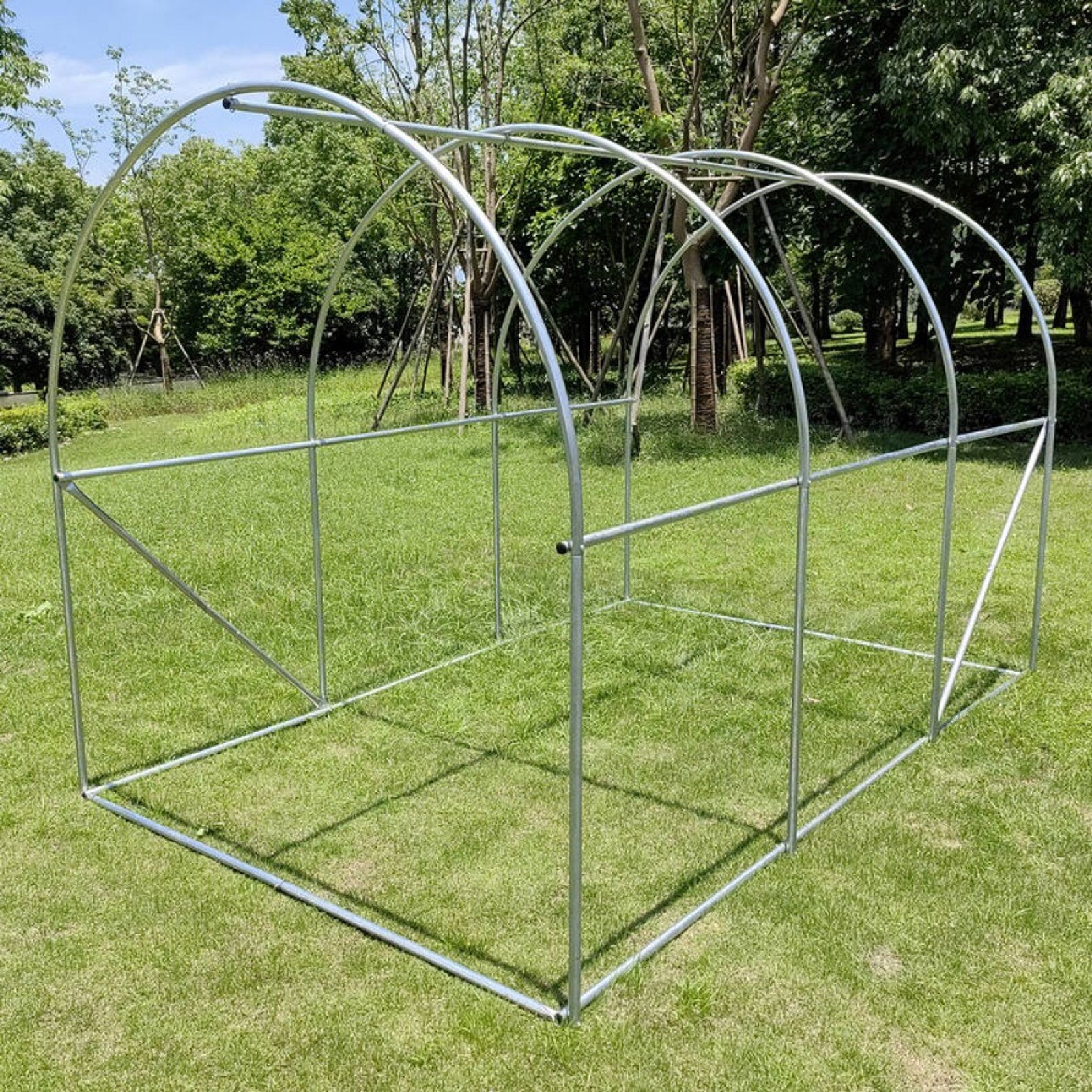 Strong Tunnel Greenhouse Galvanised Frame Side Open | 3m gallery detail image