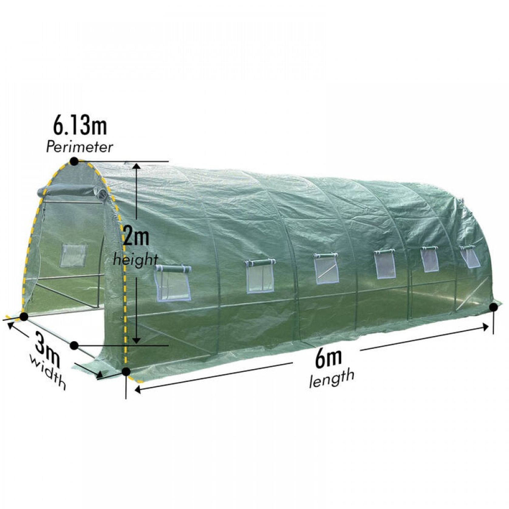 Strong Tunnel Greenhouse Galvanised Frame | 10m gallery detail image