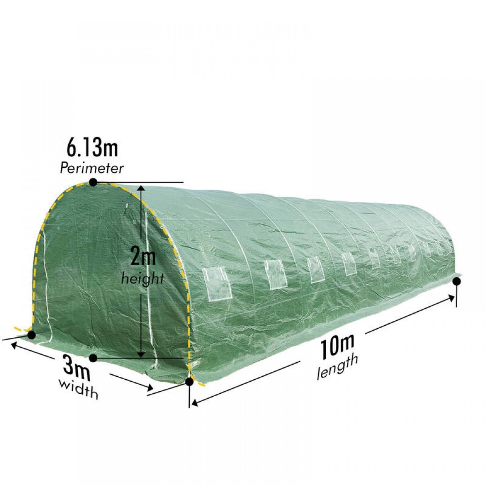 Strong Tunnel Greenhouse Galvanised Frame | 6m gallery detail image
