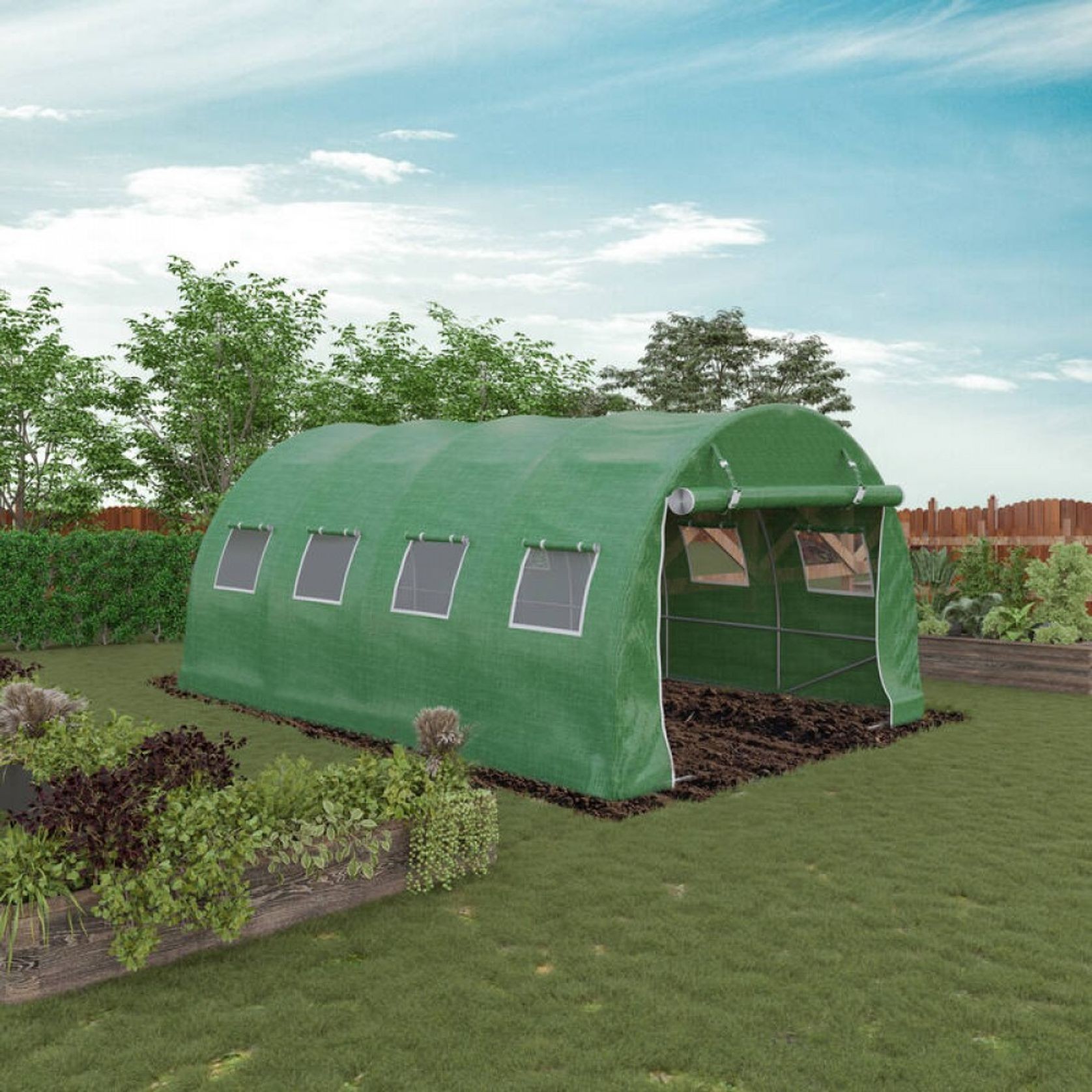 Strong Tunnel Greenhouse Galvanised Frame | 4.5m gallery detail image