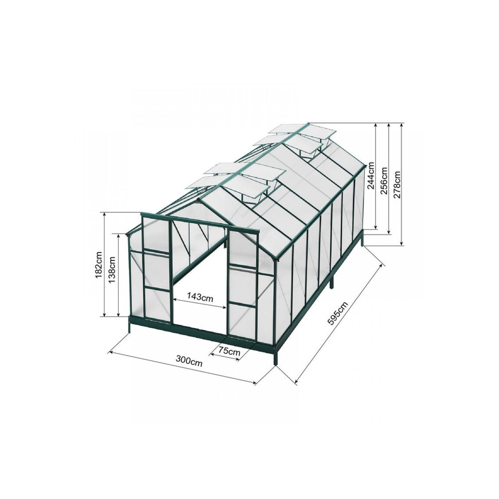 Ultimate Greenhouse 6mm Twin Wall 3000 x 6000mm gallery detail image