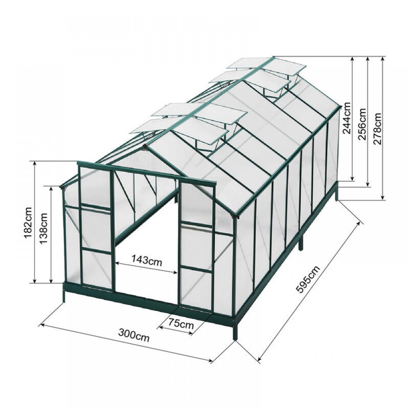 Ultimate Greenhouse 6mm Twin Wall 3000 x 6000mm gallery detail image