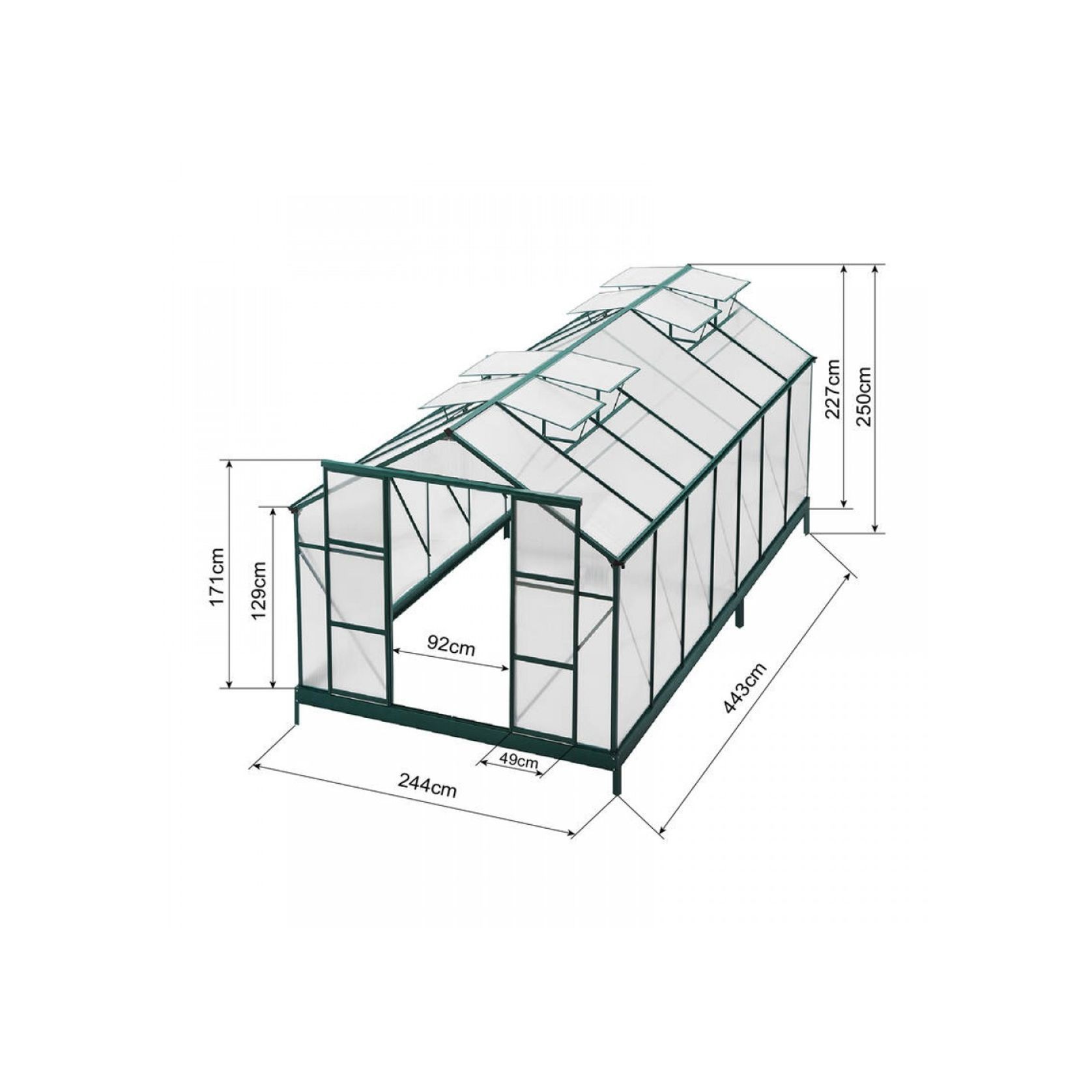 Ultimate Greenhouse 6mm Twin Wall 2400 x 4400mm gallery detail image