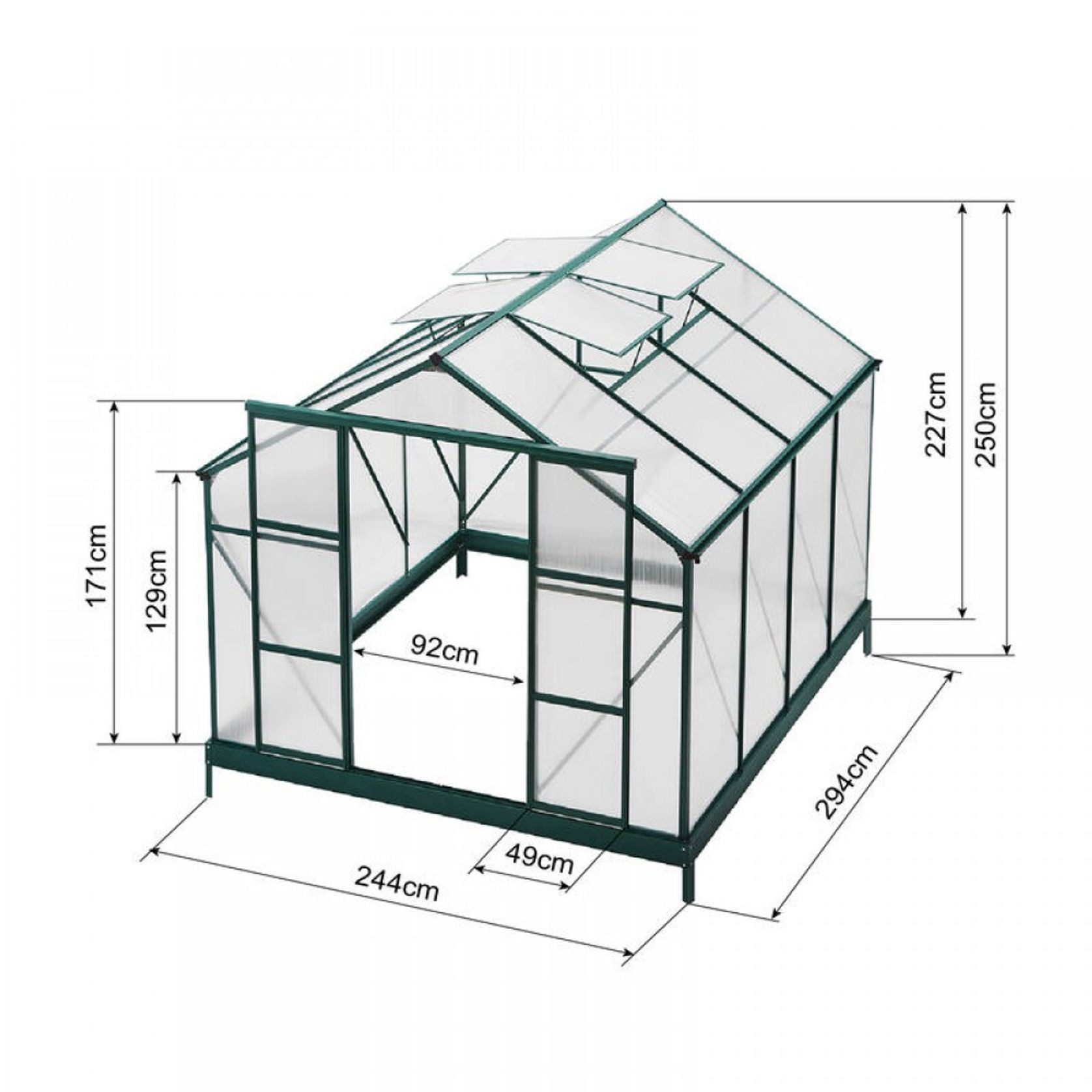 Ultimate Greenhouse 6mm Twin Wall 2400 x 2900mm gallery detail image