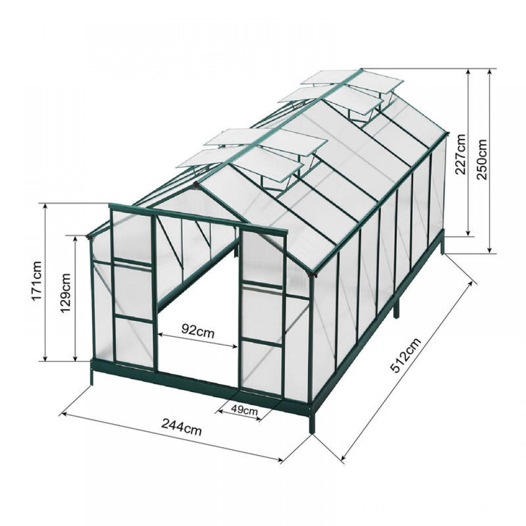 Ultimate Greenhouse 6mm Twin Wall 2400 x 5100mm gallery detail image