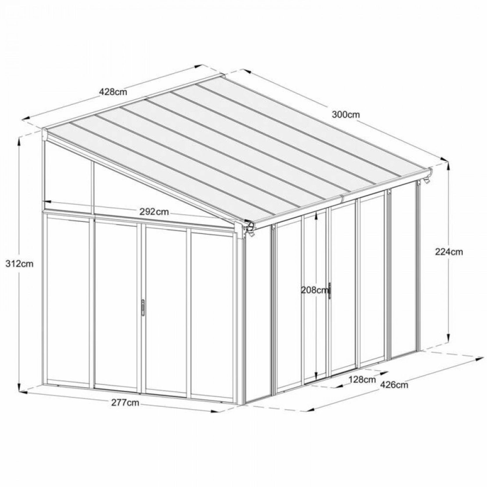 Aluminium Outdoor Sunroom Kit | DTGS-QA7-OR-BK gallery detail image