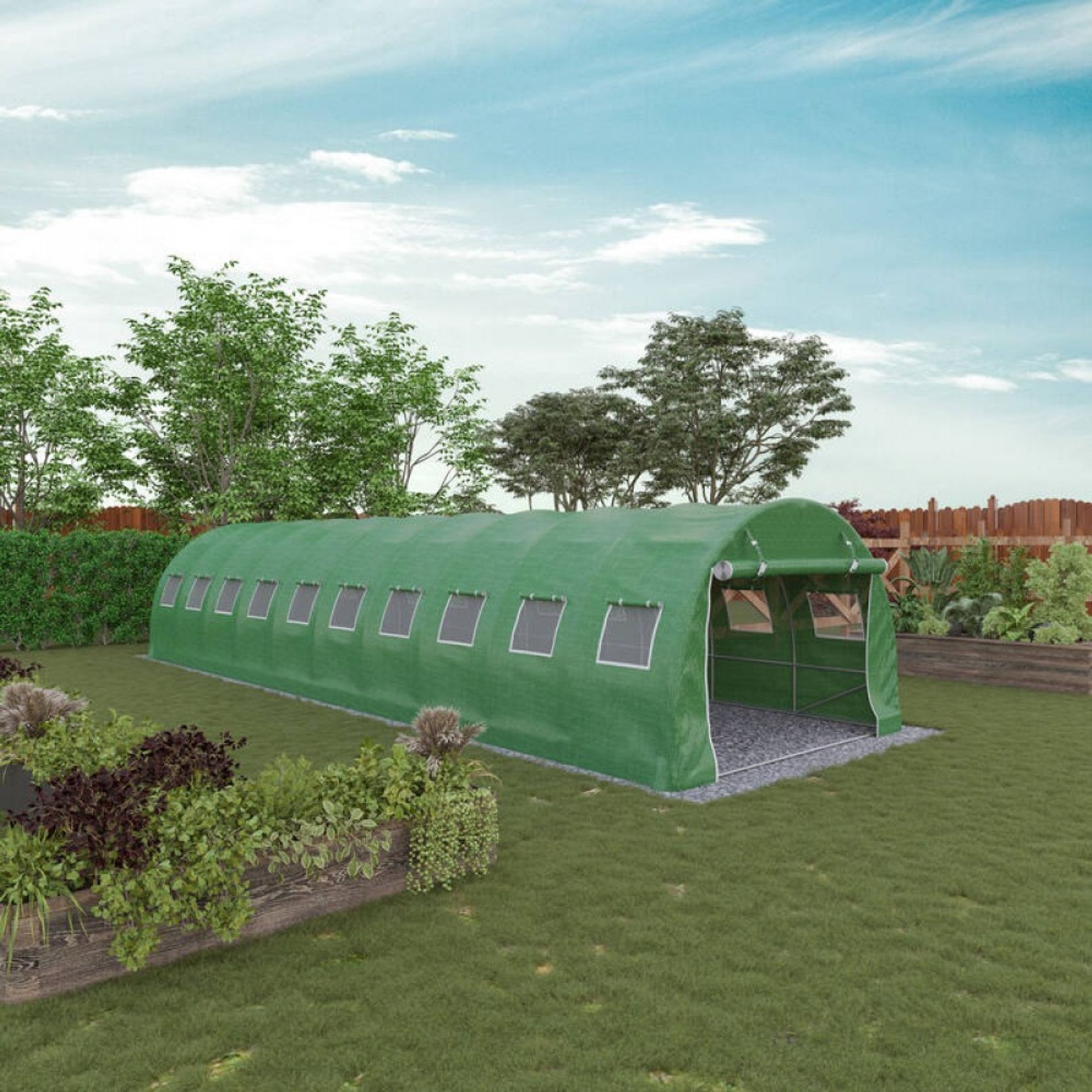 Strong Tunnel Greenhouse Galvanised Frame | 10m gallery detail image