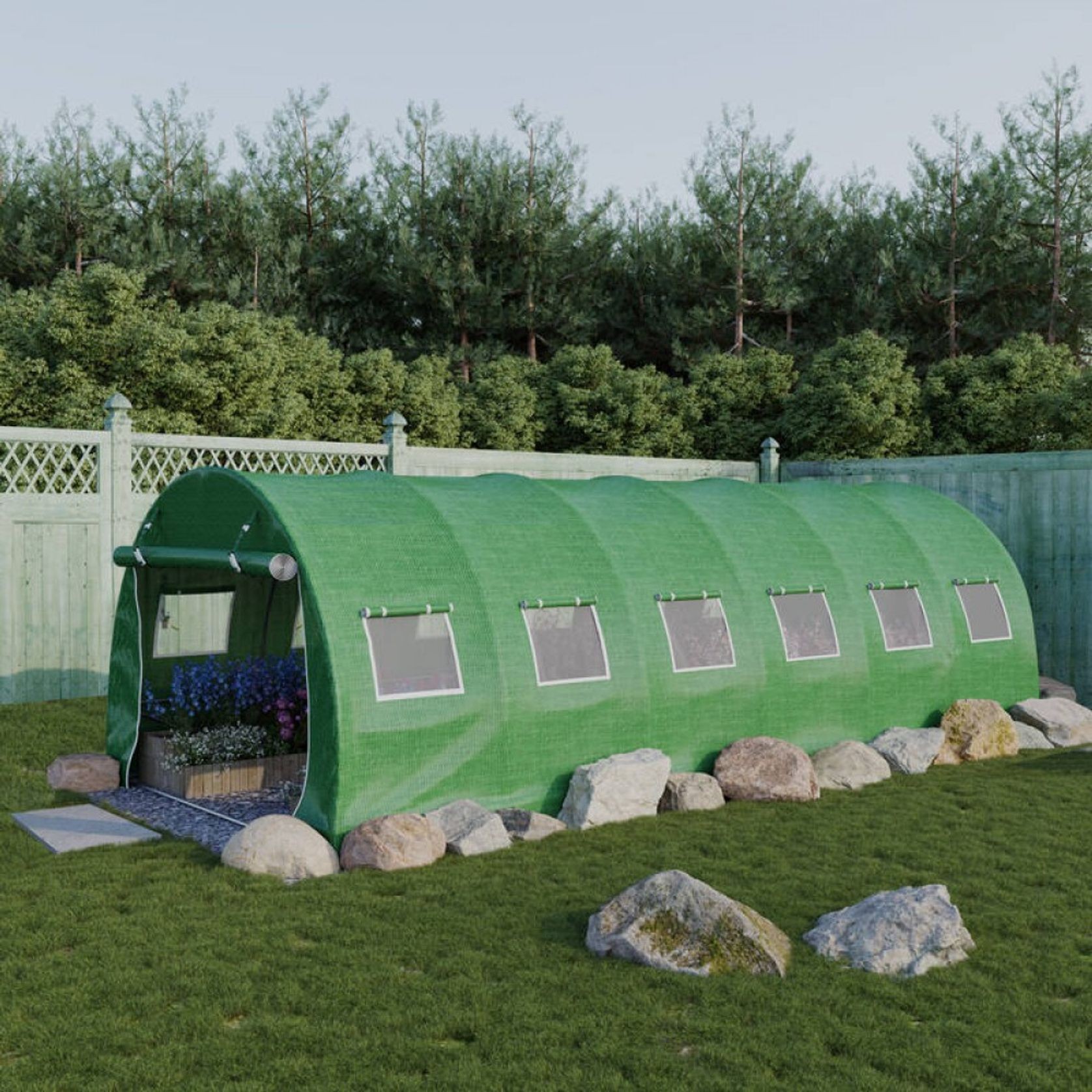 Strong Tunnel Greenhouse Galvanised Frame | 6m gallery detail image