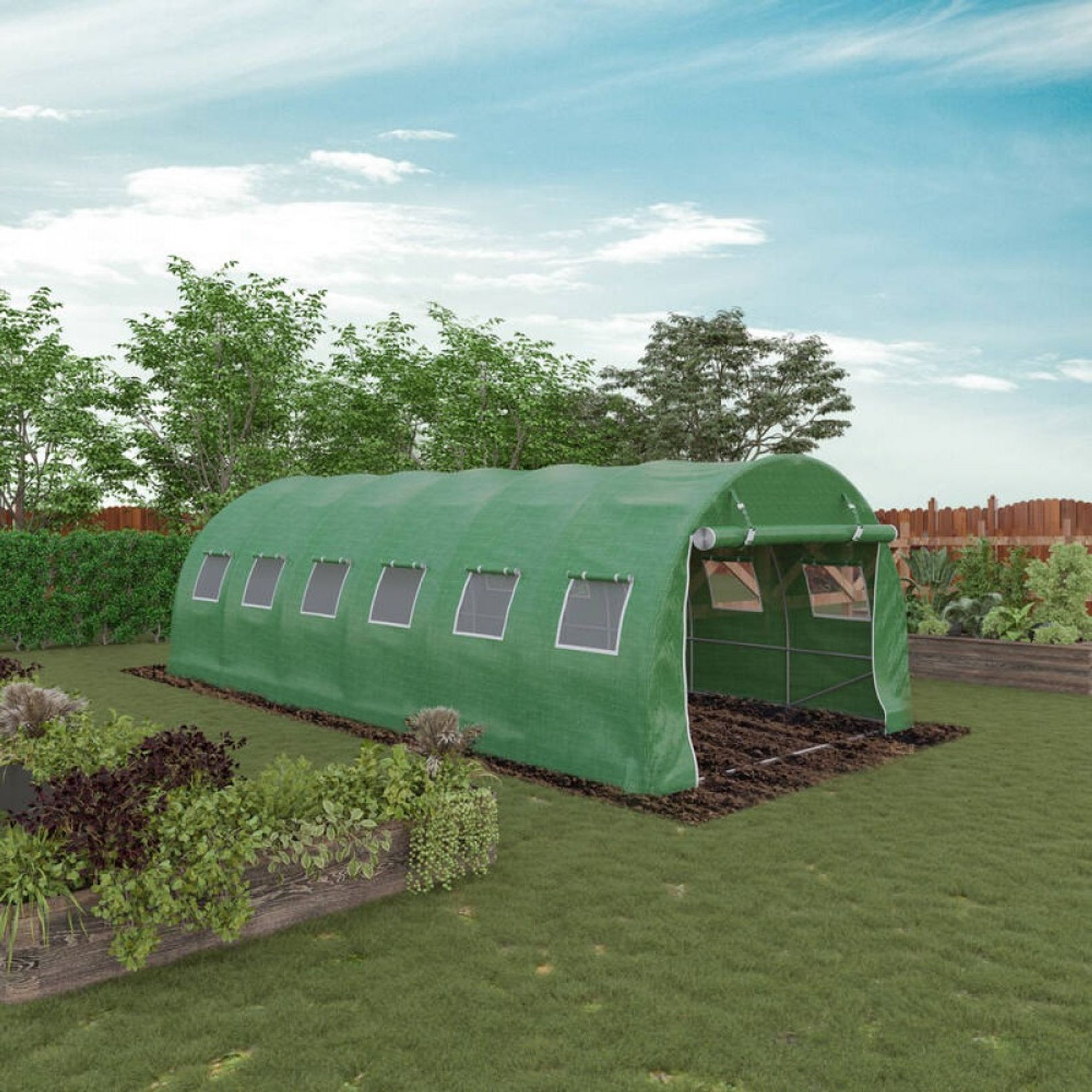 Strong Tunnel Greenhouse Galvanised Frame | 6m gallery detail image