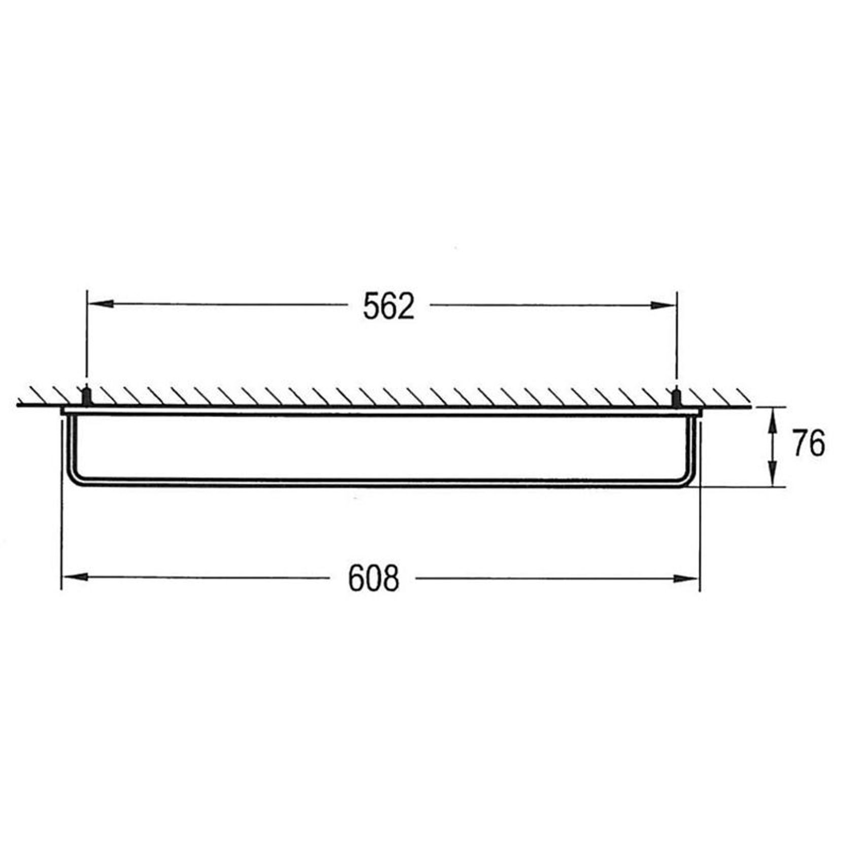 Cubic Long Towel Rail 610mm gallery detail image