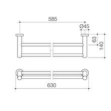 Cosmo Metal  Double Long Towel Rail gallery detail image