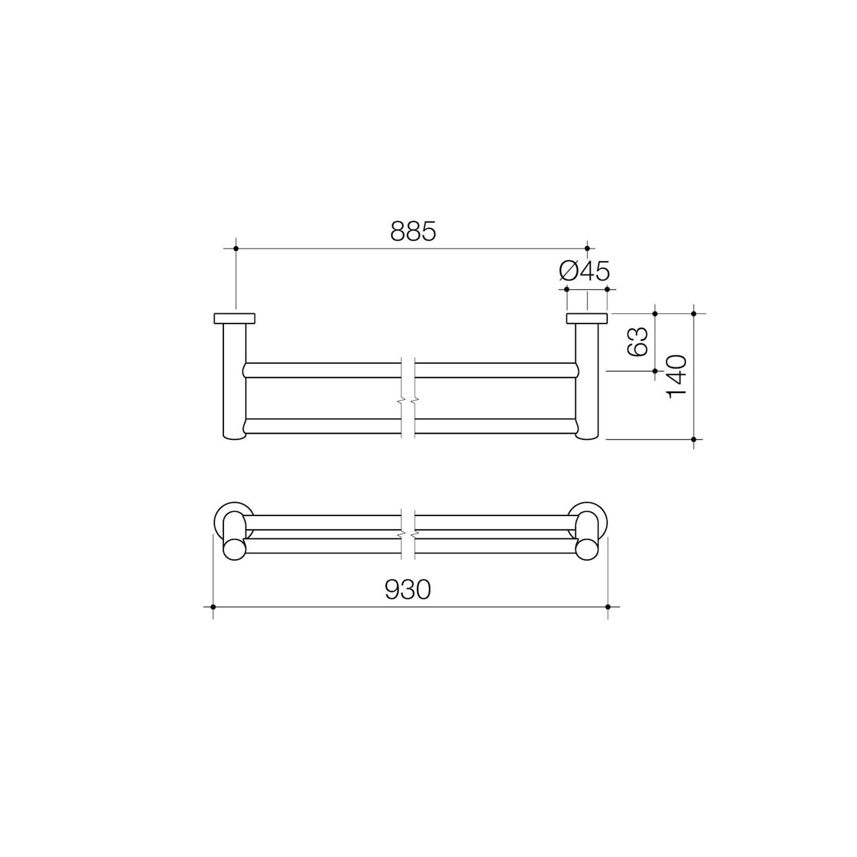 Cosmo Metal  Double Long Towel Rail gallery detail image