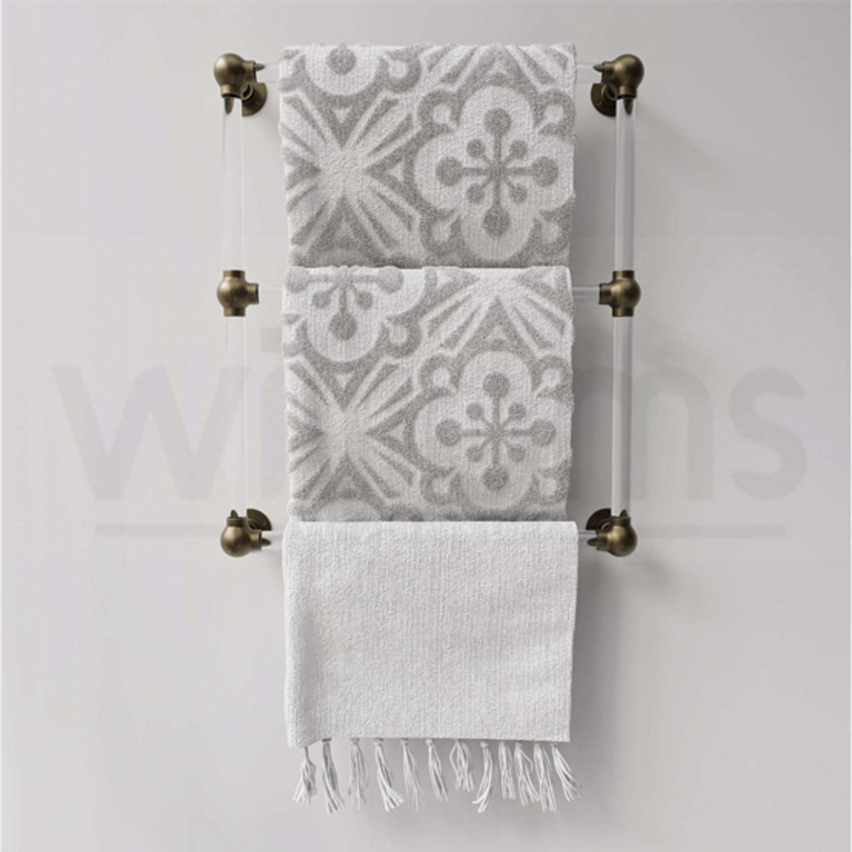 Three-Bar Lucite Towel Rack gallery detail image