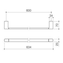 Luna Single Towel Rail 630mm gallery detail image