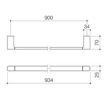 Luna Single Towel Rail 930mm gallery detail image