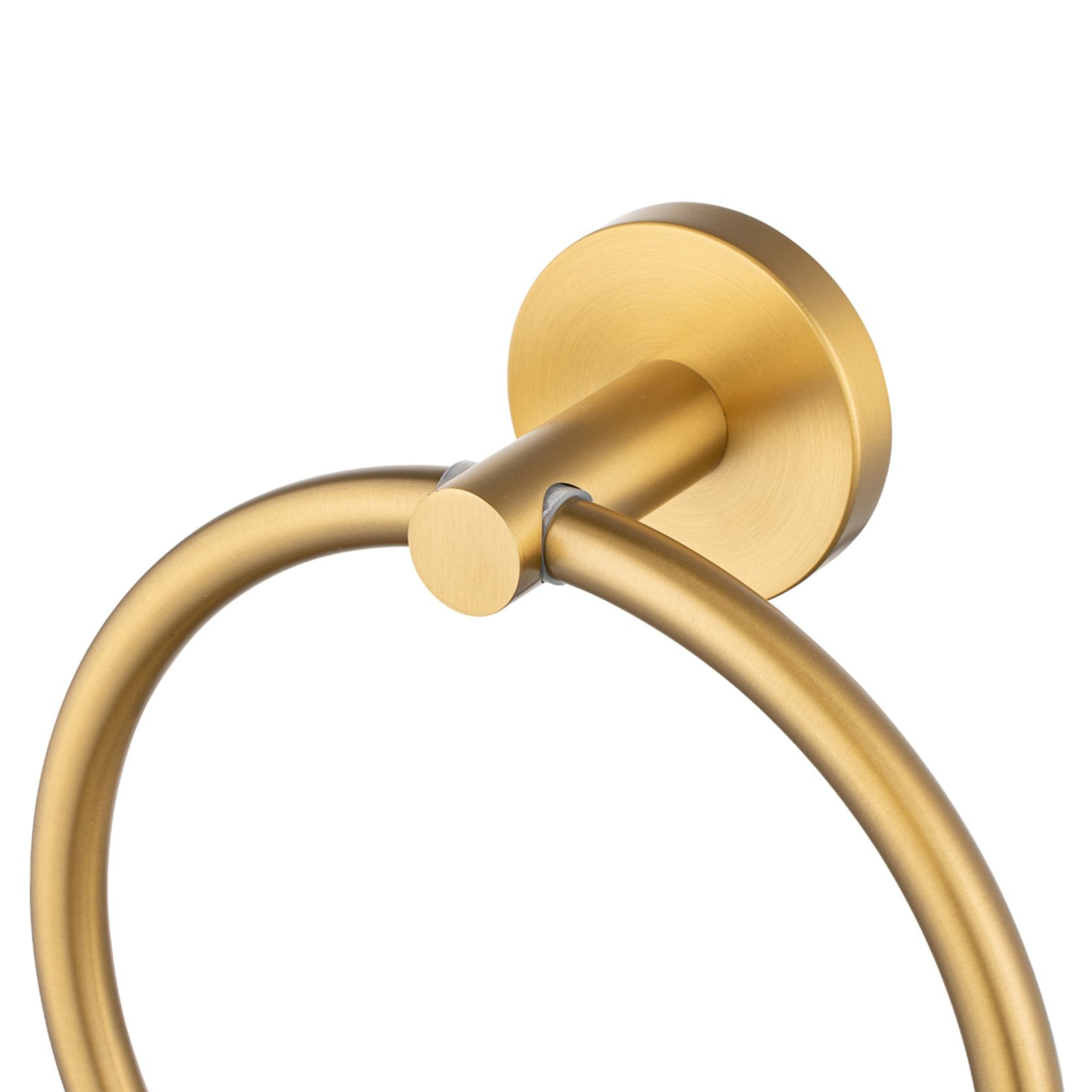 Lucid Pin Hand Towel Ring Brushed Brass gallery detail image