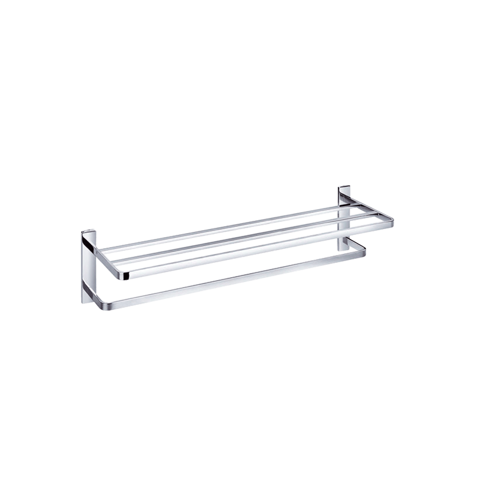 Cubic Long Towel Shelf and Rail 610mm Chrome gallery detail image