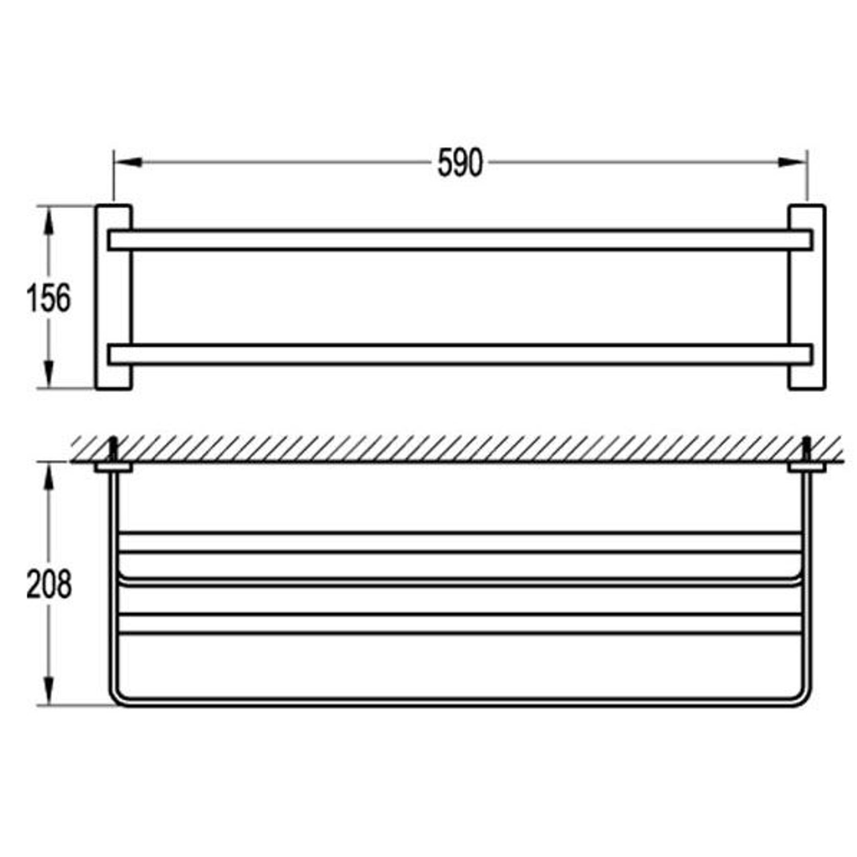 Cubic Long Towel Shelf & Rail 610mm gallery detail image