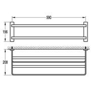 Cubic Long Towel Shelf & Rail 610mm gallery detail image