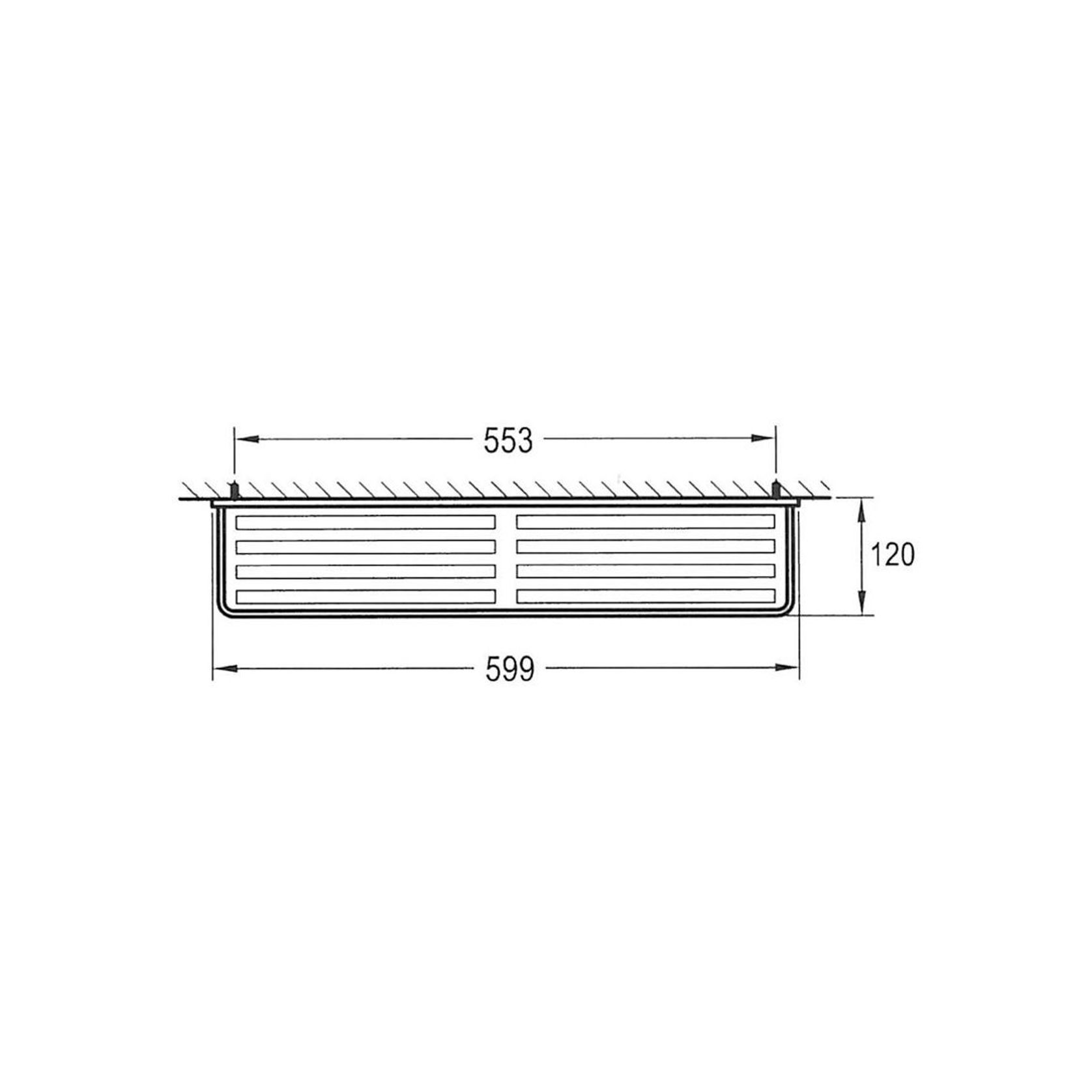 Cubic Long Shelf 600mm Chrome gallery detail image