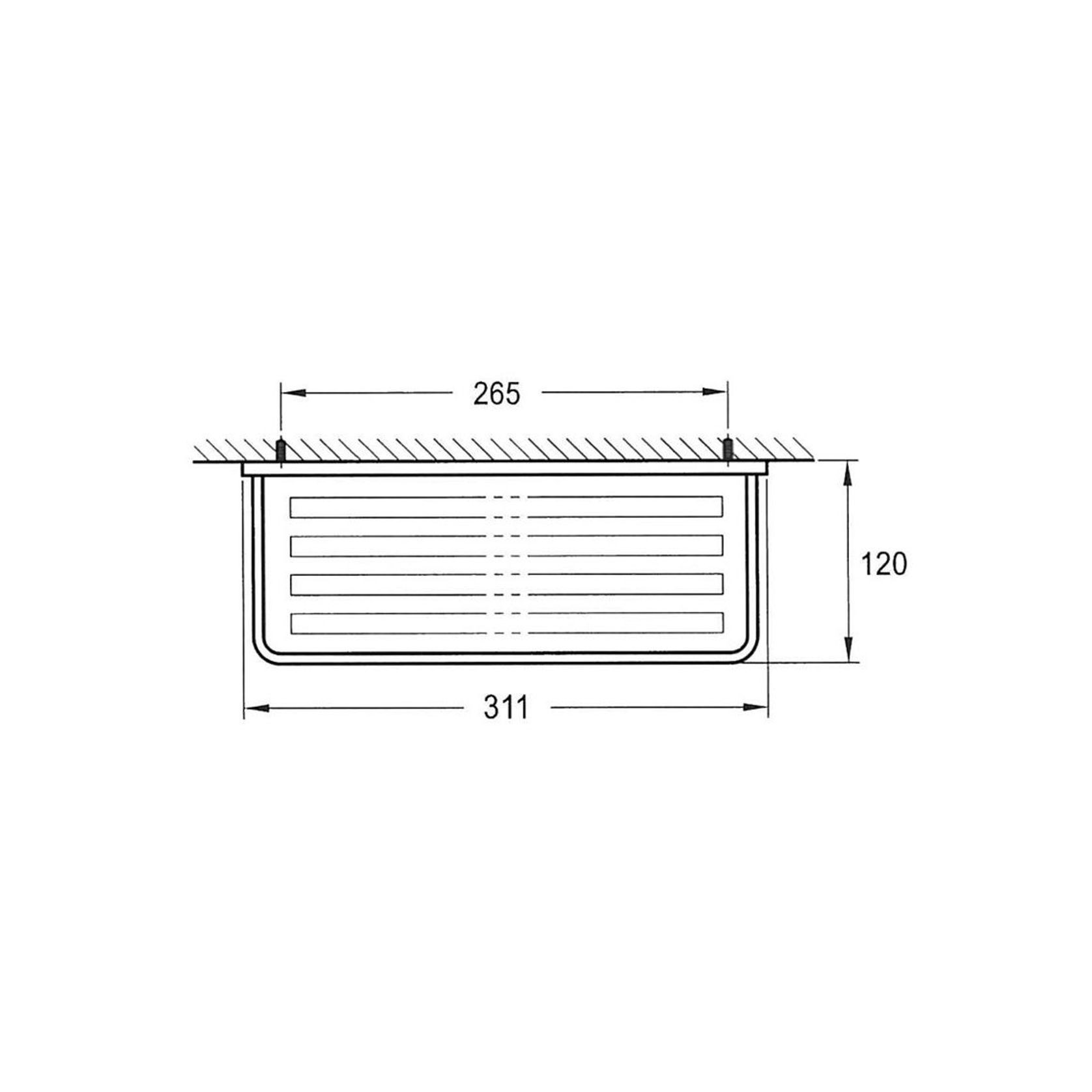 Cubic Short Shelf 310mm Chrome gallery detail image