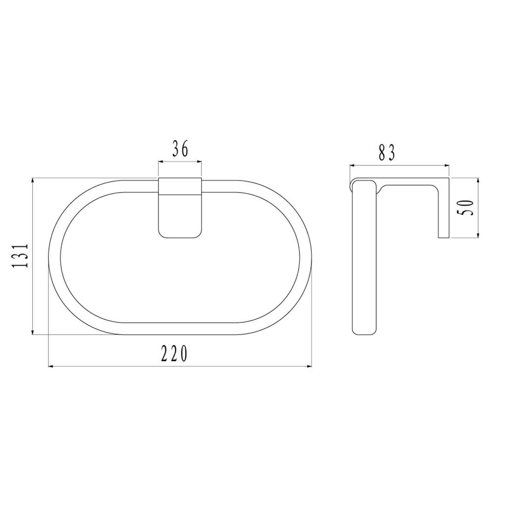 Abode Towel Ring Matte Black gallery detail image