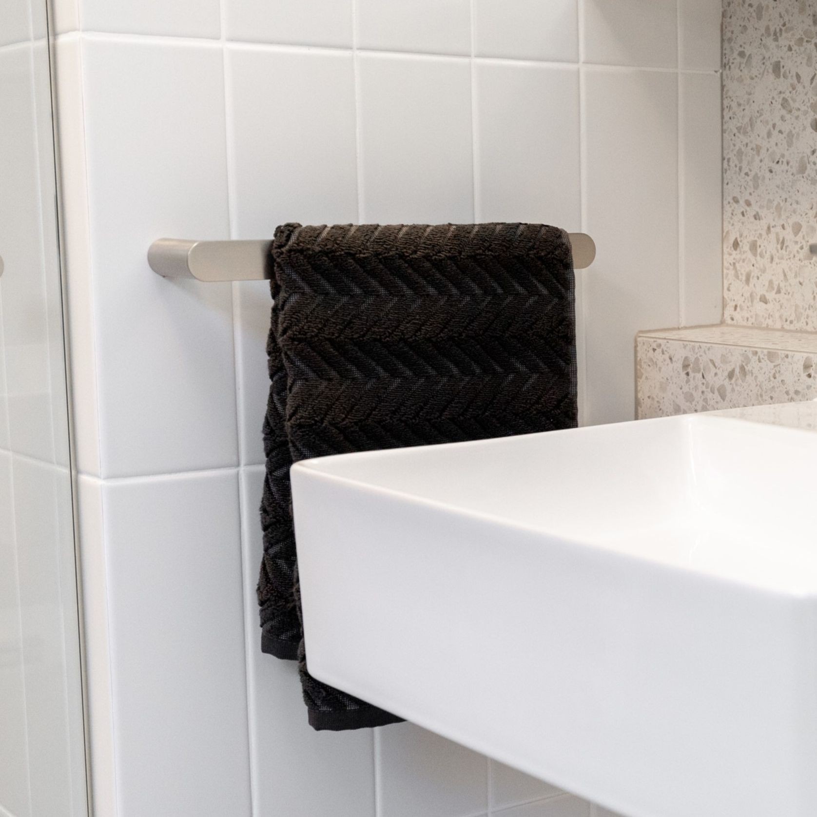 Rushy Hand Towel Rail Brushed Nickel gallery detail image