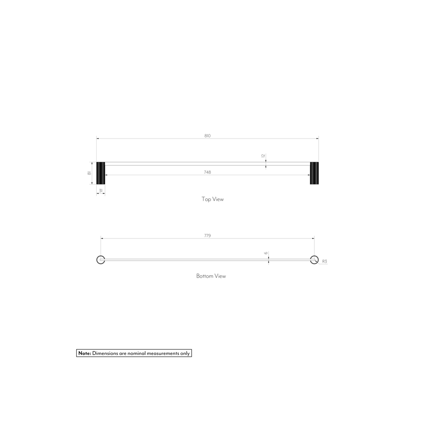 Namika Single Towel Rail gallery detail image