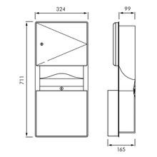 ASI Roval Recessed Mounted Paper Towel Dispenser and Waste Bin gallery detail image