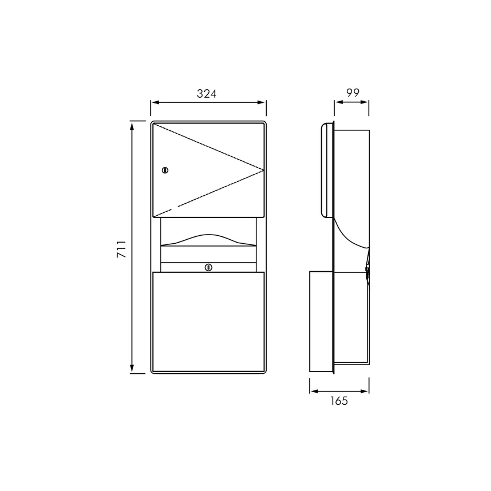 ASI Roval Recessed Mounted Paper Towel Dispenser and Waste Bin gallery detail image