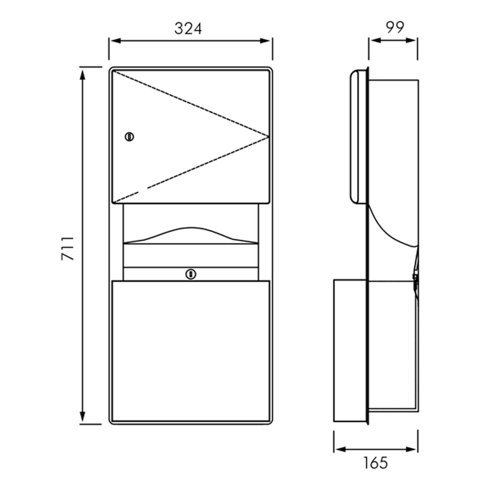 ASI Roval Recessed Mounted Paper Towel Dispenser and Waste Bin gallery detail image
