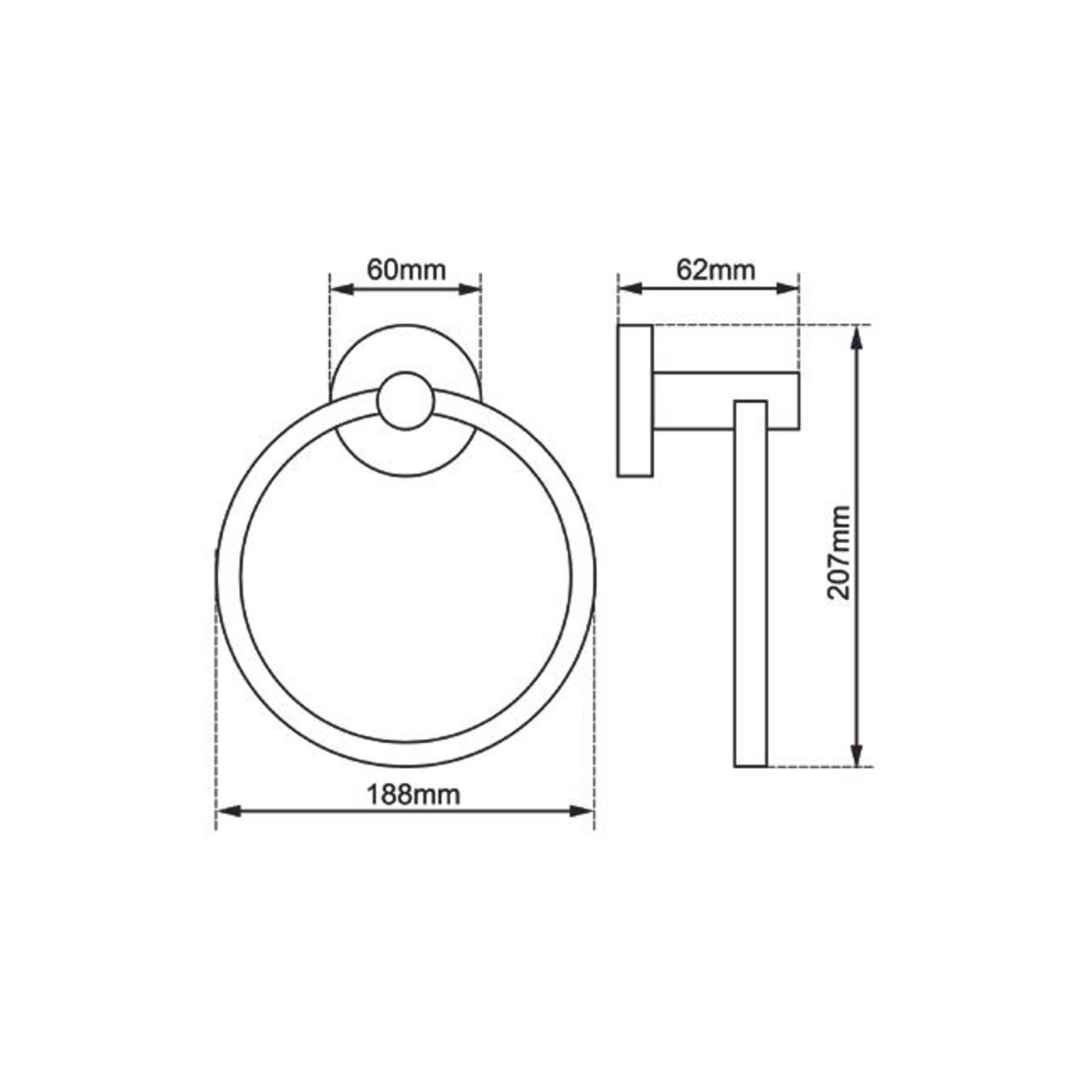 Lucid Pin Hand Towel Ring Matte Black gallery detail image