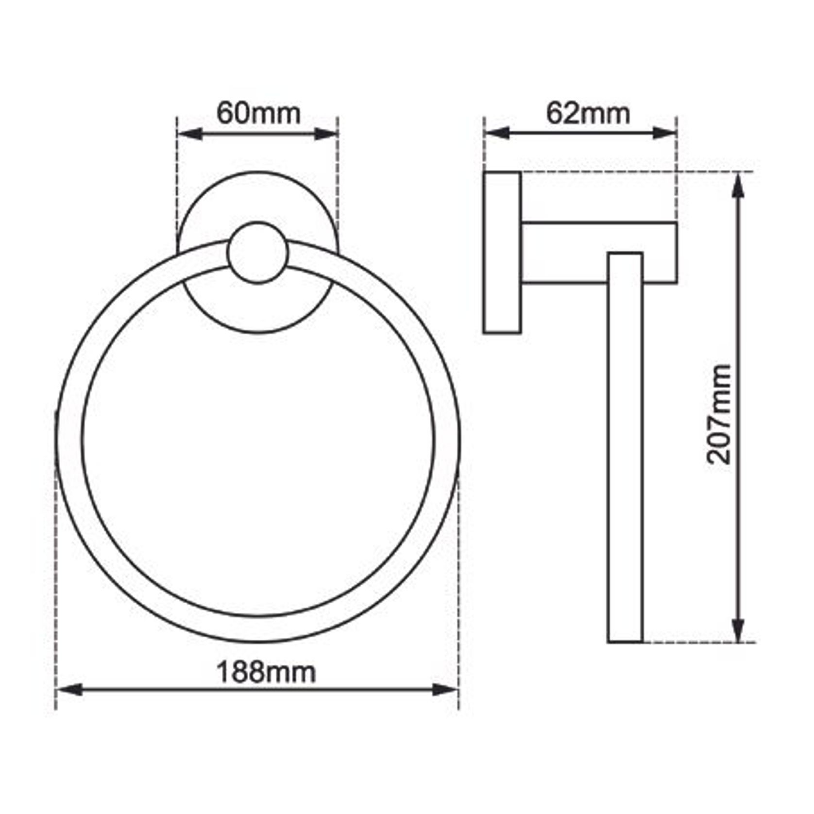 Lucid Pin Hand Towel Ring Brushed Brass gallery detail image