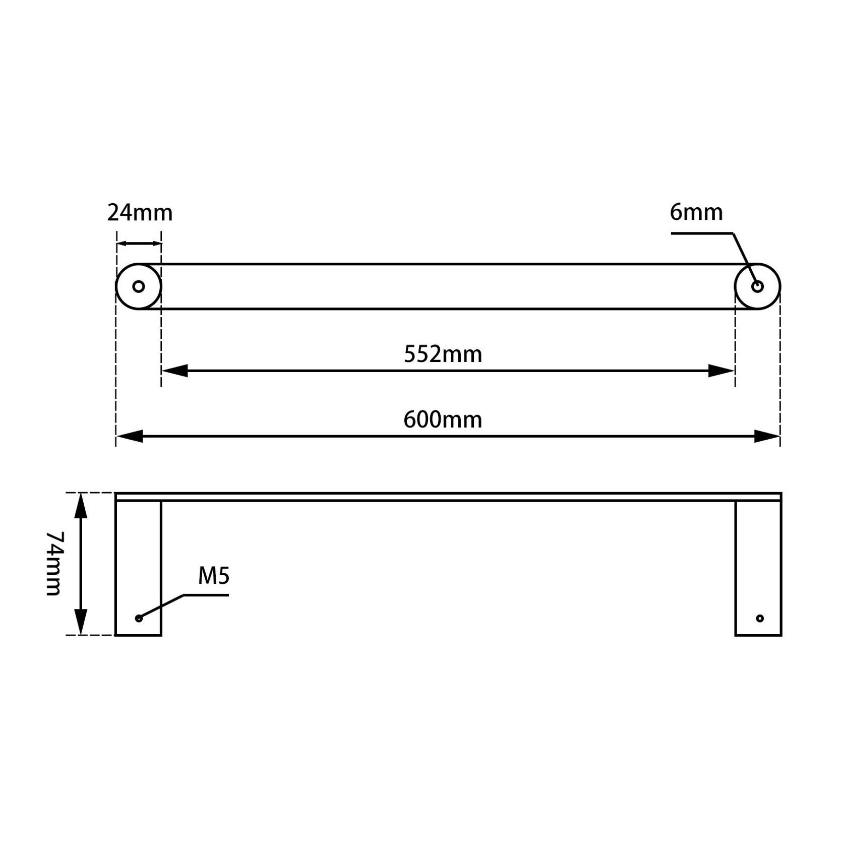 OX6501.TR |  Rushy - Single Towel Rail gallery detail image
