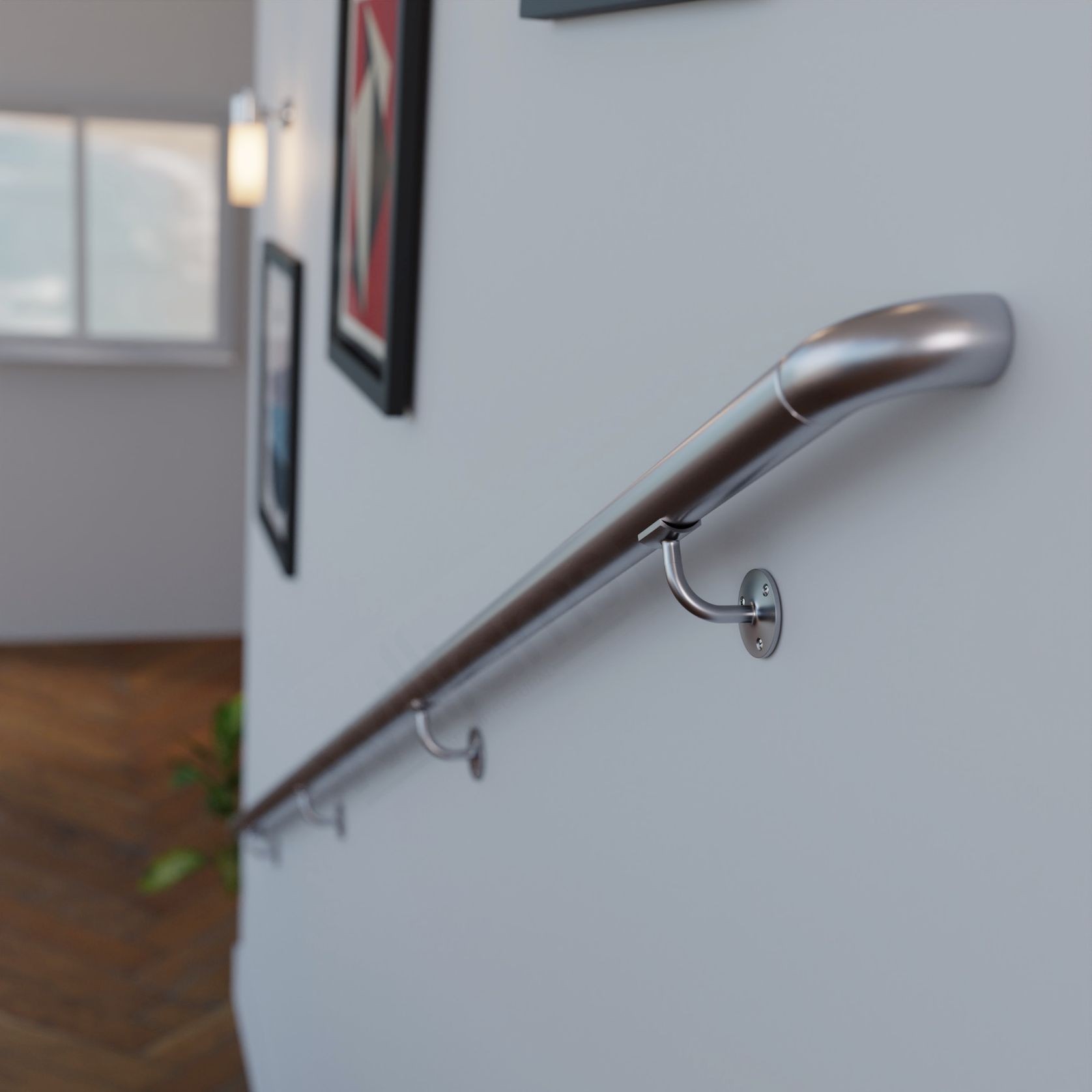 Metal Handrail Kit with Wall Return gallery detail image