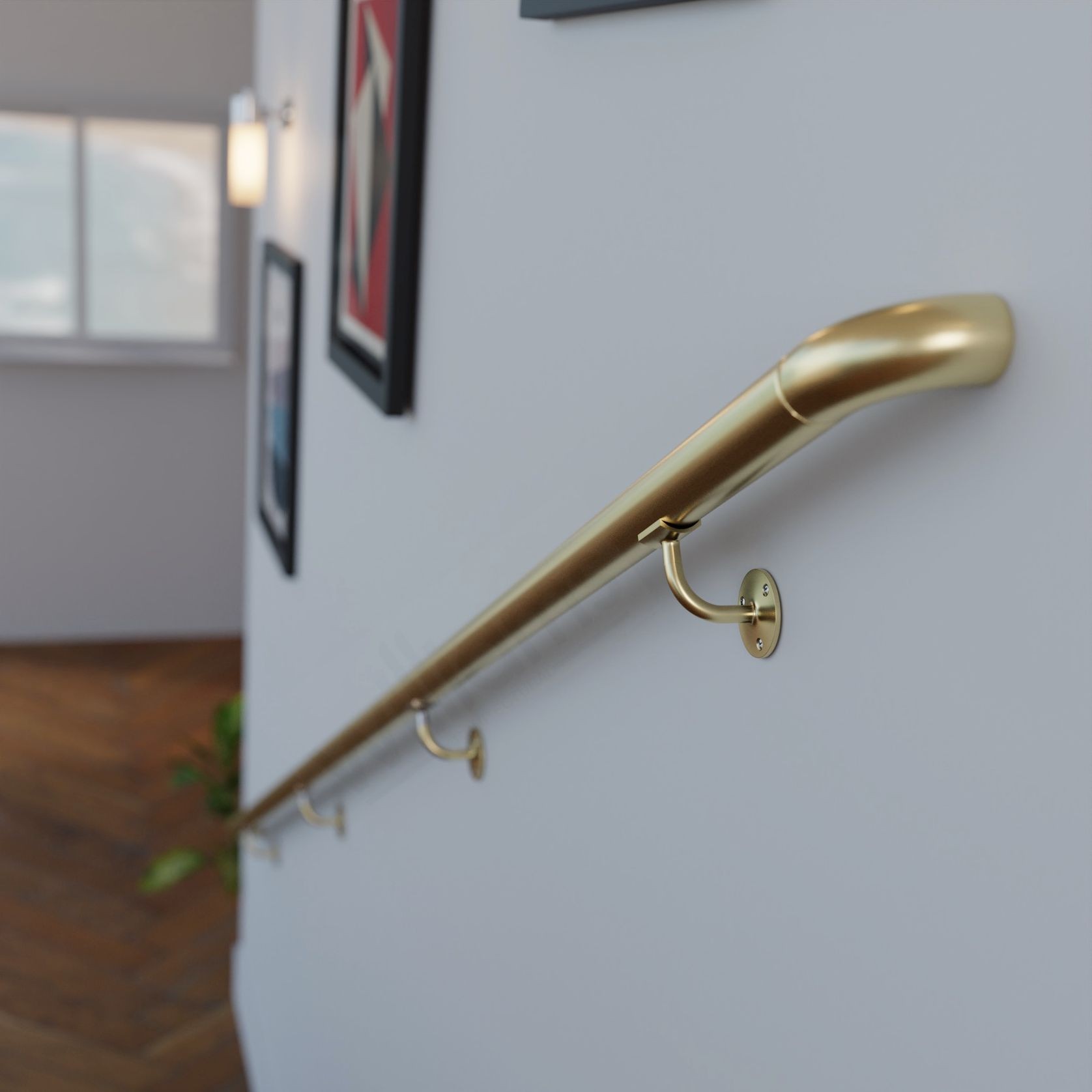 Metal Handrail Kit with Wall Return gallery detail image