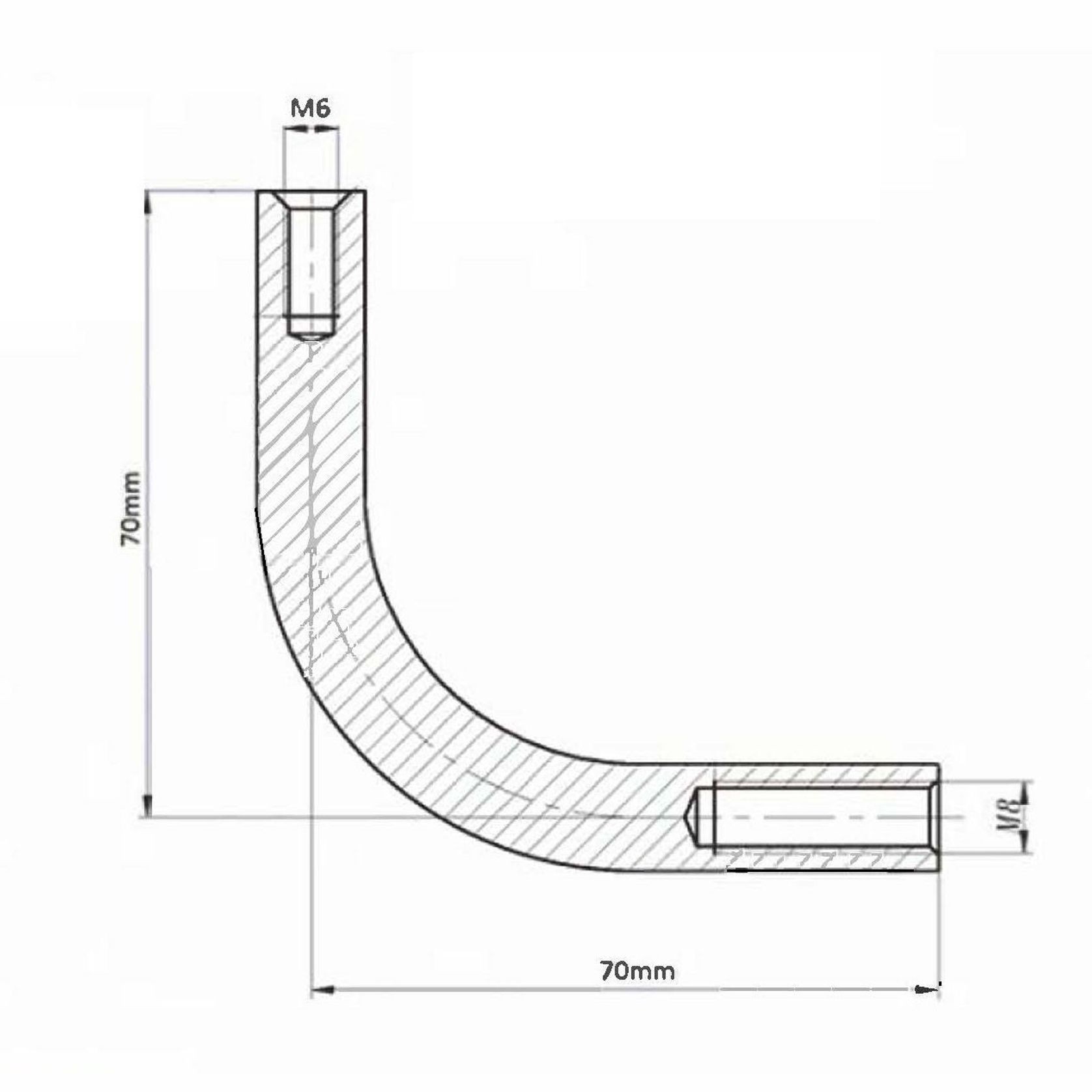 Bend 12mm x 70mm 316 gallery detail image