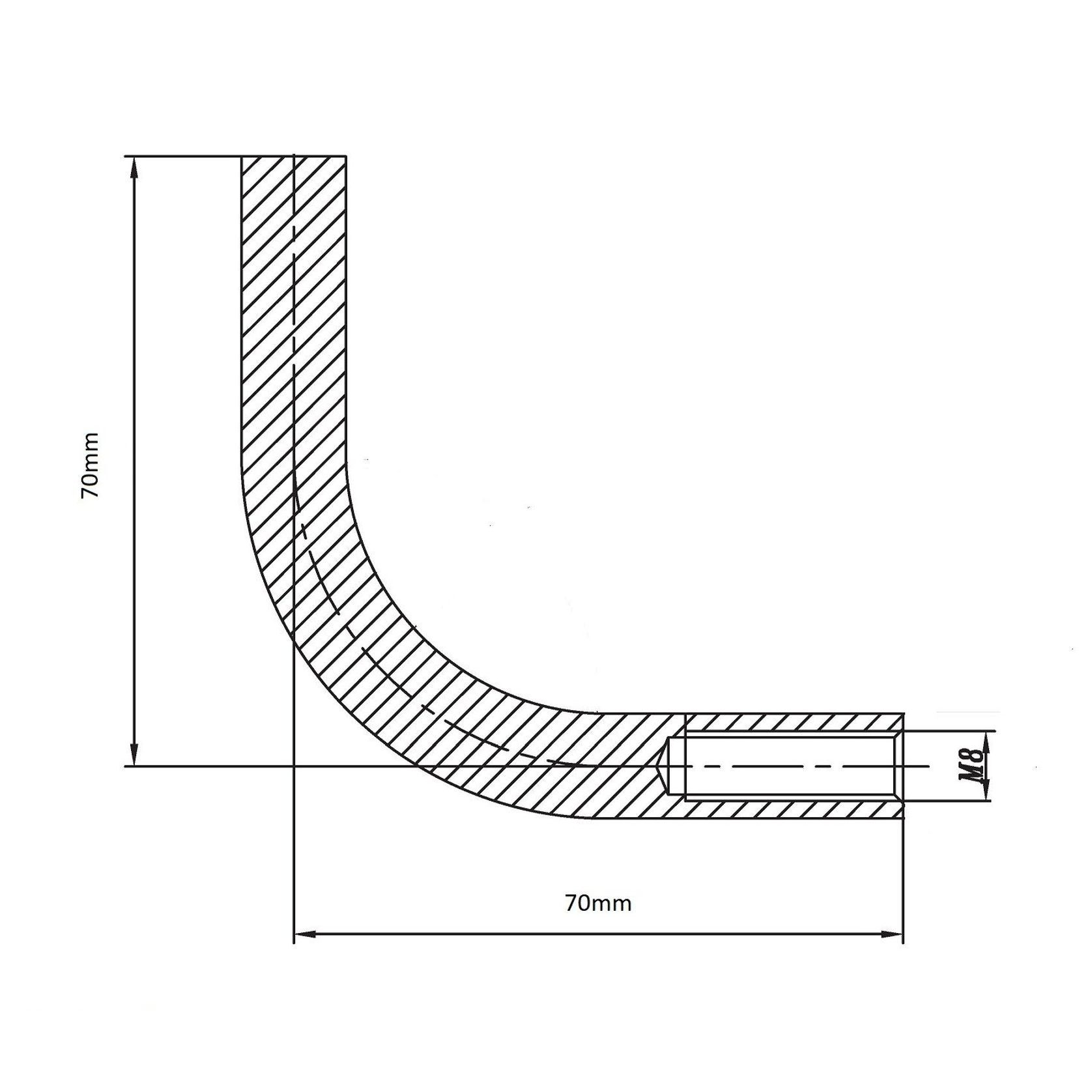 Bend 12mm x 70mm 316 gallery detail image