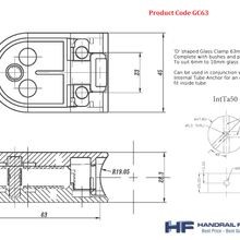 Glass Clamp 63.38 - 316 stainless steel gallery detail image