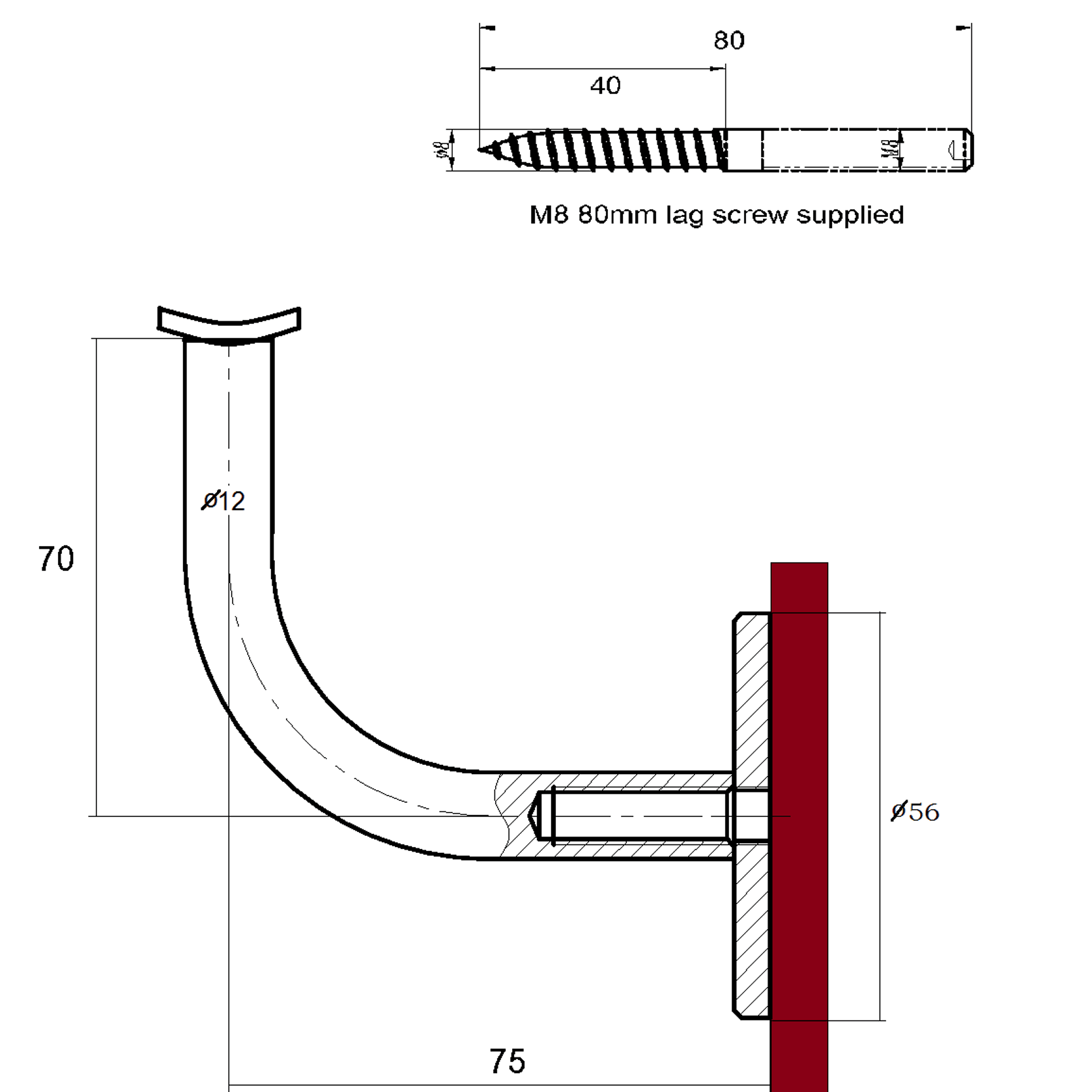 Sierra Handrail Bracket gallery detail image
