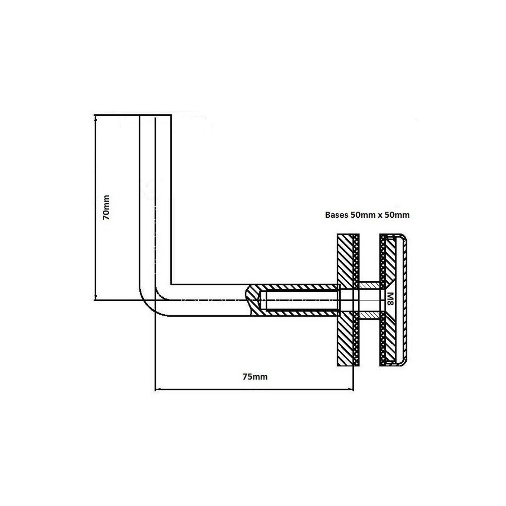 Quadro Glaze Handrail Bracket gallery detail image