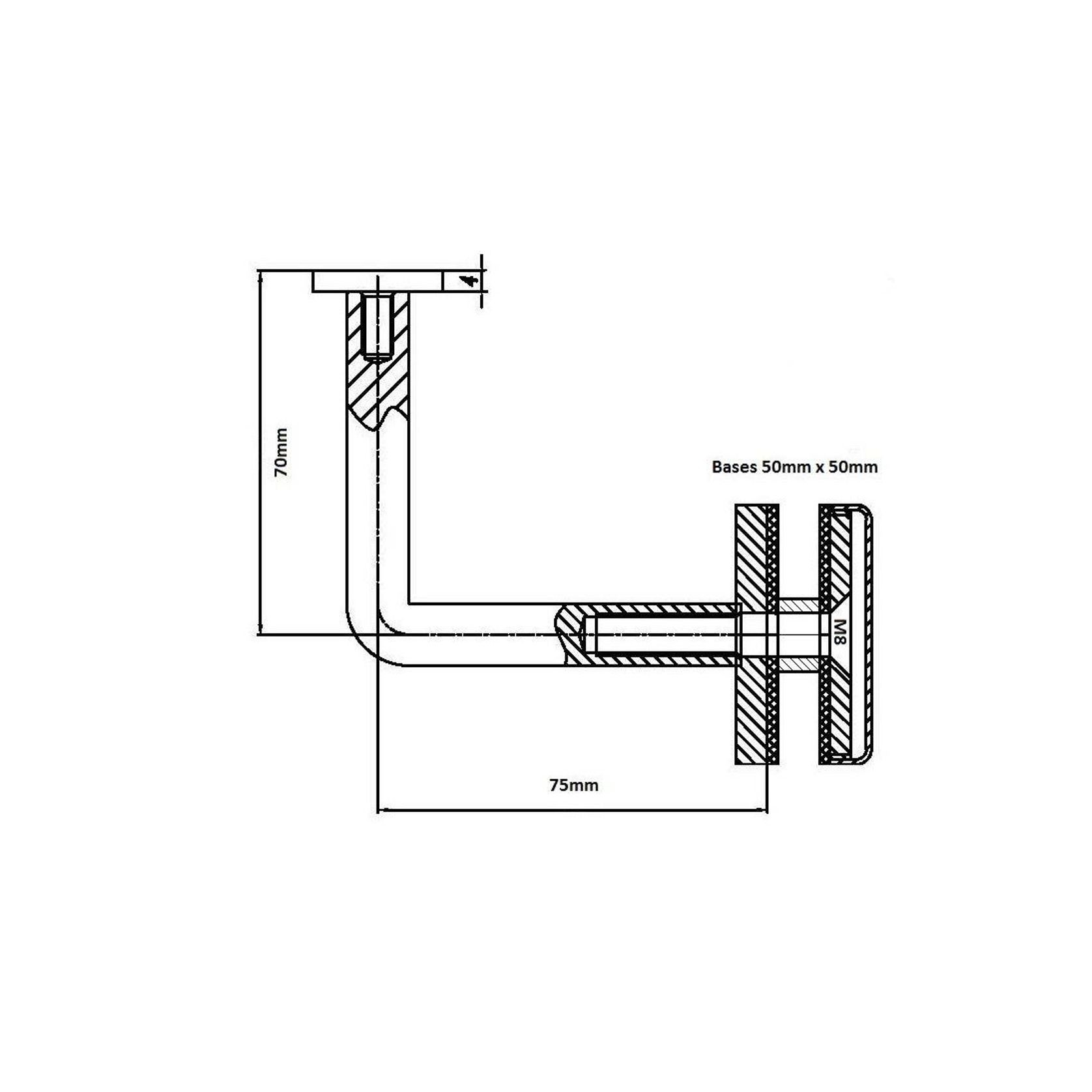 Quadro Glaze Handrail Bracket gallery detail image