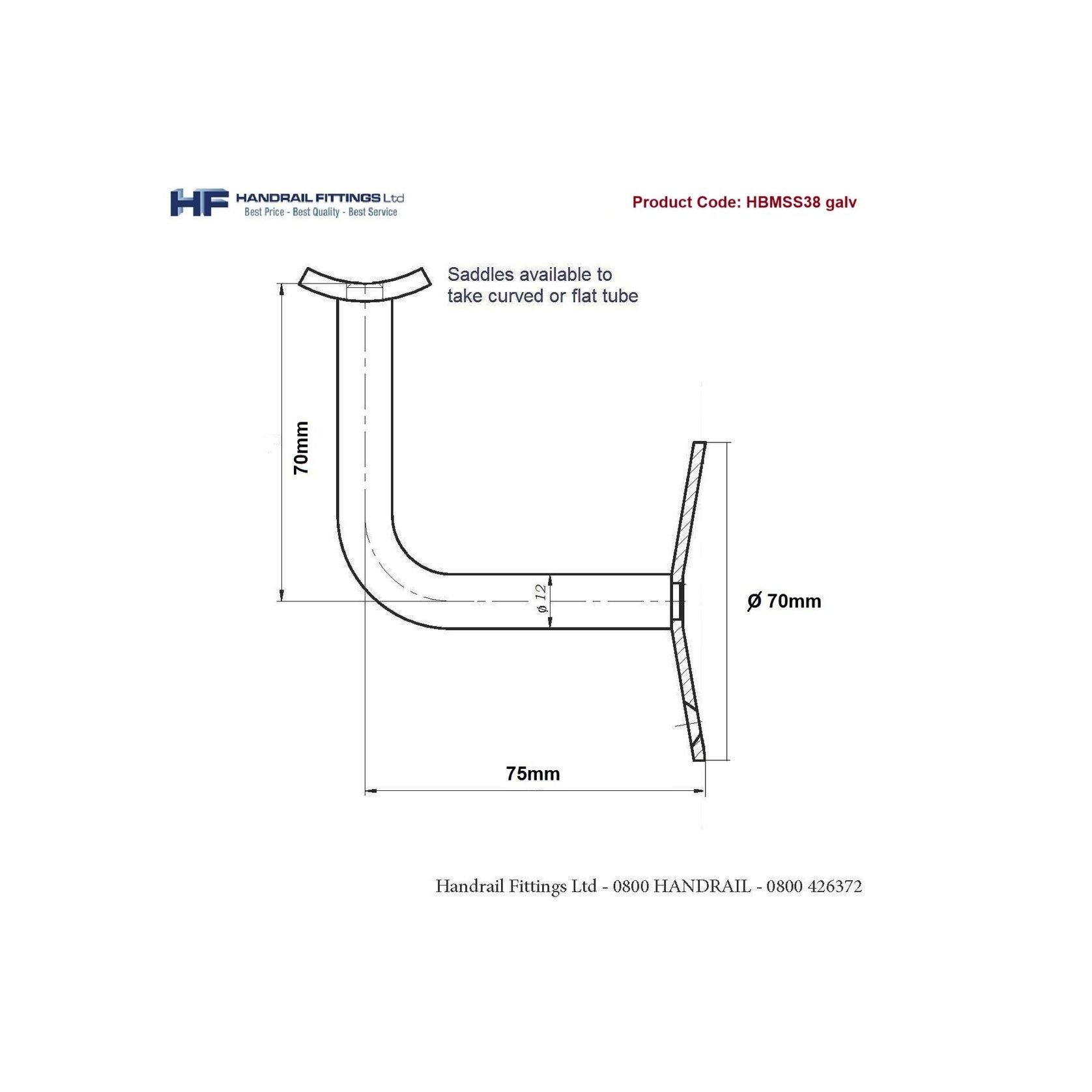 Capri Galv Handrail Bracket gallery detail image