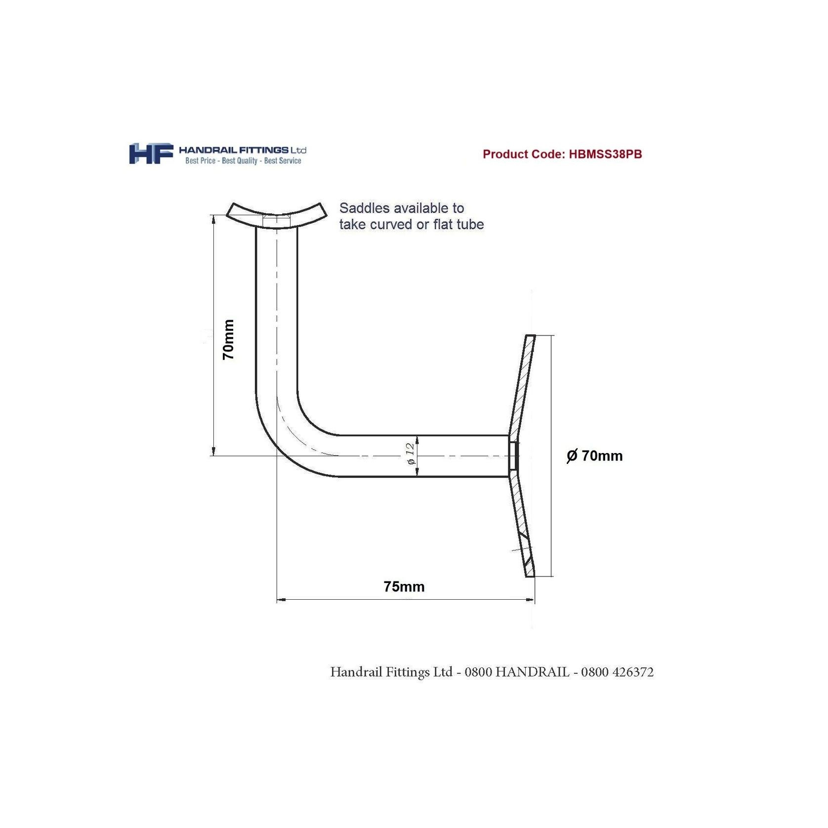 Capri Black Handrail Bracket gallery detail image