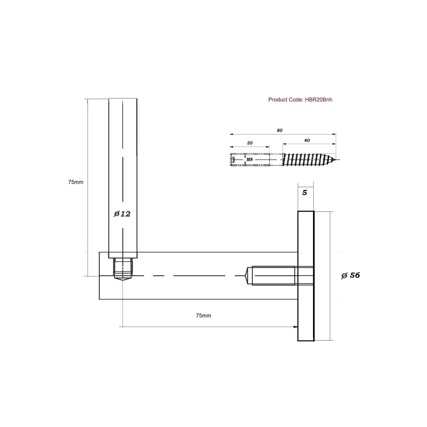 Modena Grande Handrail Bracket gallery detail image