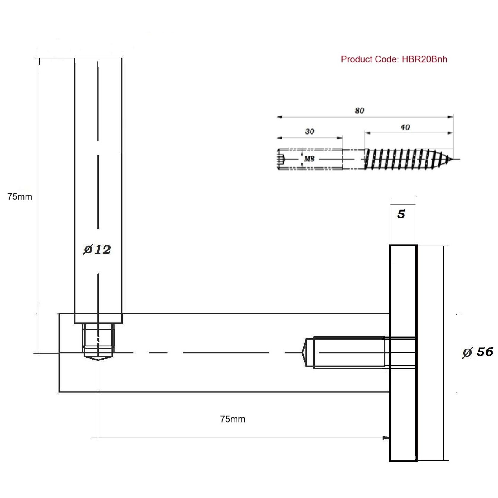 Modena Grande Handrail Bracket gallery detail image